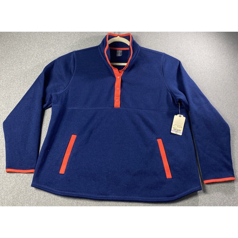St. Johns Bay Quality Apparel Pullover Fleece  Women's Sz PXXL Snap Collar NWT